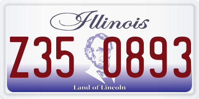 IL license plate Z350893
