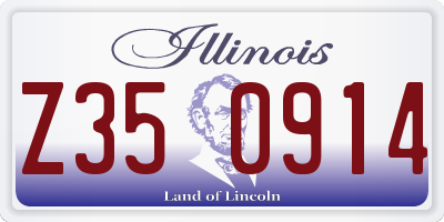 IL license plate Z350914