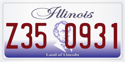 IL license plate Z350931