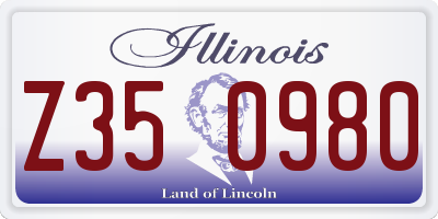 IL license plate Z350980