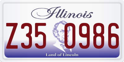 IL license plate Z350986