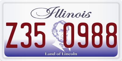 IL license plate Z350988