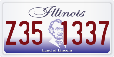 IL license plate Z351337