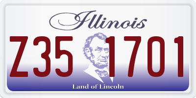 IL license plate Z351701