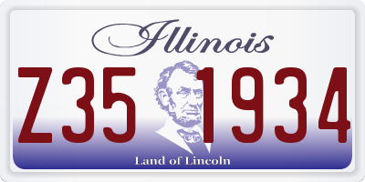 IL license plate Z351934
