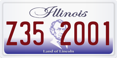 IL license plate Z352001
