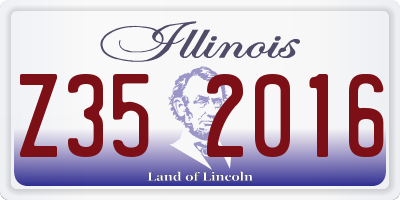 IL license plate Z352016