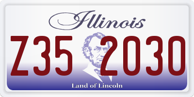 IL license plate Z352030