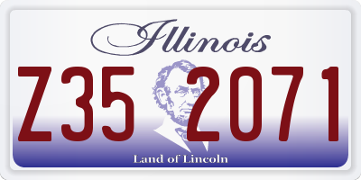 IL license plate Z352071