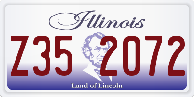IL license plate Z352072