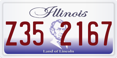 IL license plate Z352167