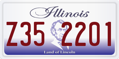 IL license plate Z352201