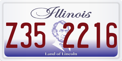 IL license plate Z352216