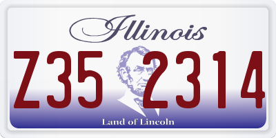 IL license plate Z352314