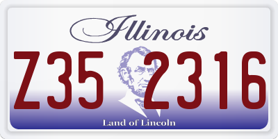 IL license plate Z352316