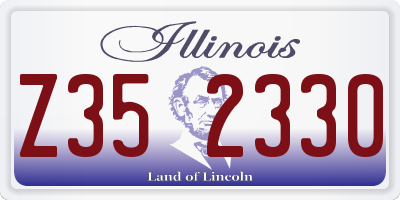IL license plate Z352330