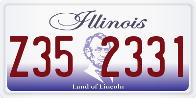 IL license plate Z352331