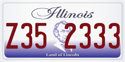 IL license plate Z352333