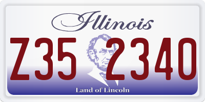 IL license plate Z352340