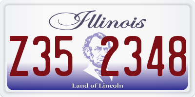 IL license plate Z352348