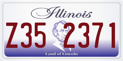 IL license plate Z352371