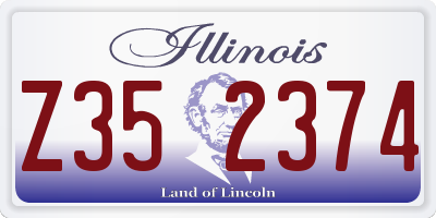 IL license plate Z352374