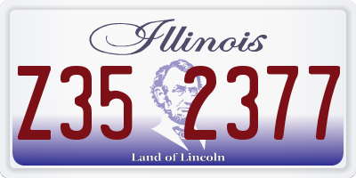IL license plate Z352377