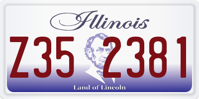 IL license plate Z352381