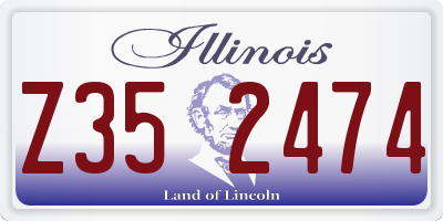 IL license plate Z352474