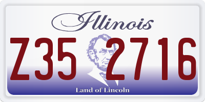 IL license plate Z352716