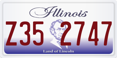 IL license plate Z352747