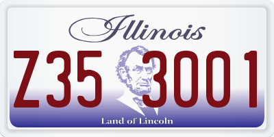 IL license plate Z353001