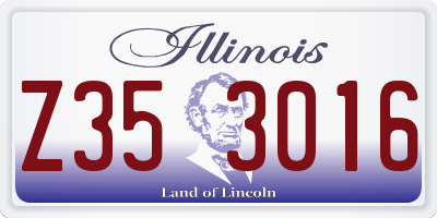 IL license plate Z353016