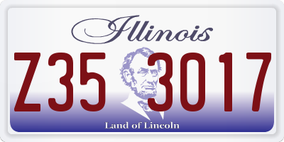 IL license plate Z353017