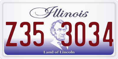 IL license plate Z353034