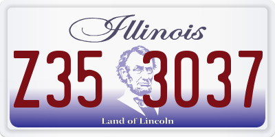 IL license plate Z353037