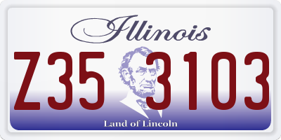 IL license plate Z353103