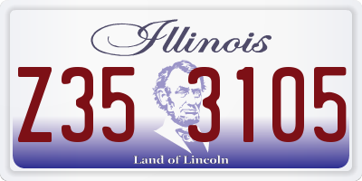 IL license plate Z353105