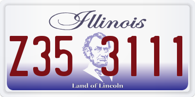 IL license plate Z353111