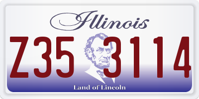 IL license plate Z353114