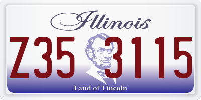 IL license plate Z353115