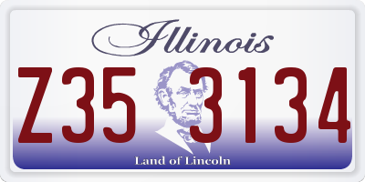 IL license plate Z353134