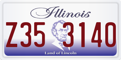 IL license plate Z353140