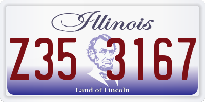 IL license plate Z353167