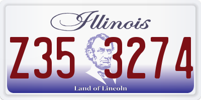 IL license plate Z353274