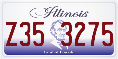IL license plate Z353275