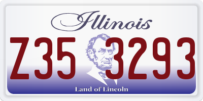 IL license plate Z353293