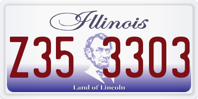 IL license plate Z353303