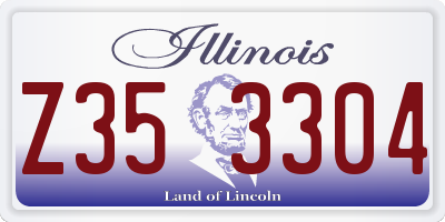 IL license plate Z353304