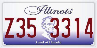 IL license plate Z353314